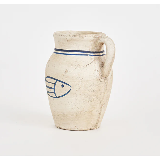 Grecian Fish Jar W/Handle