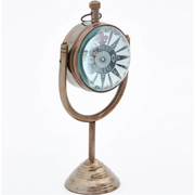 Clock & Compass Sphere W/Stand