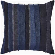 22" x 22" - Fringed Indigo Decorative Pillow