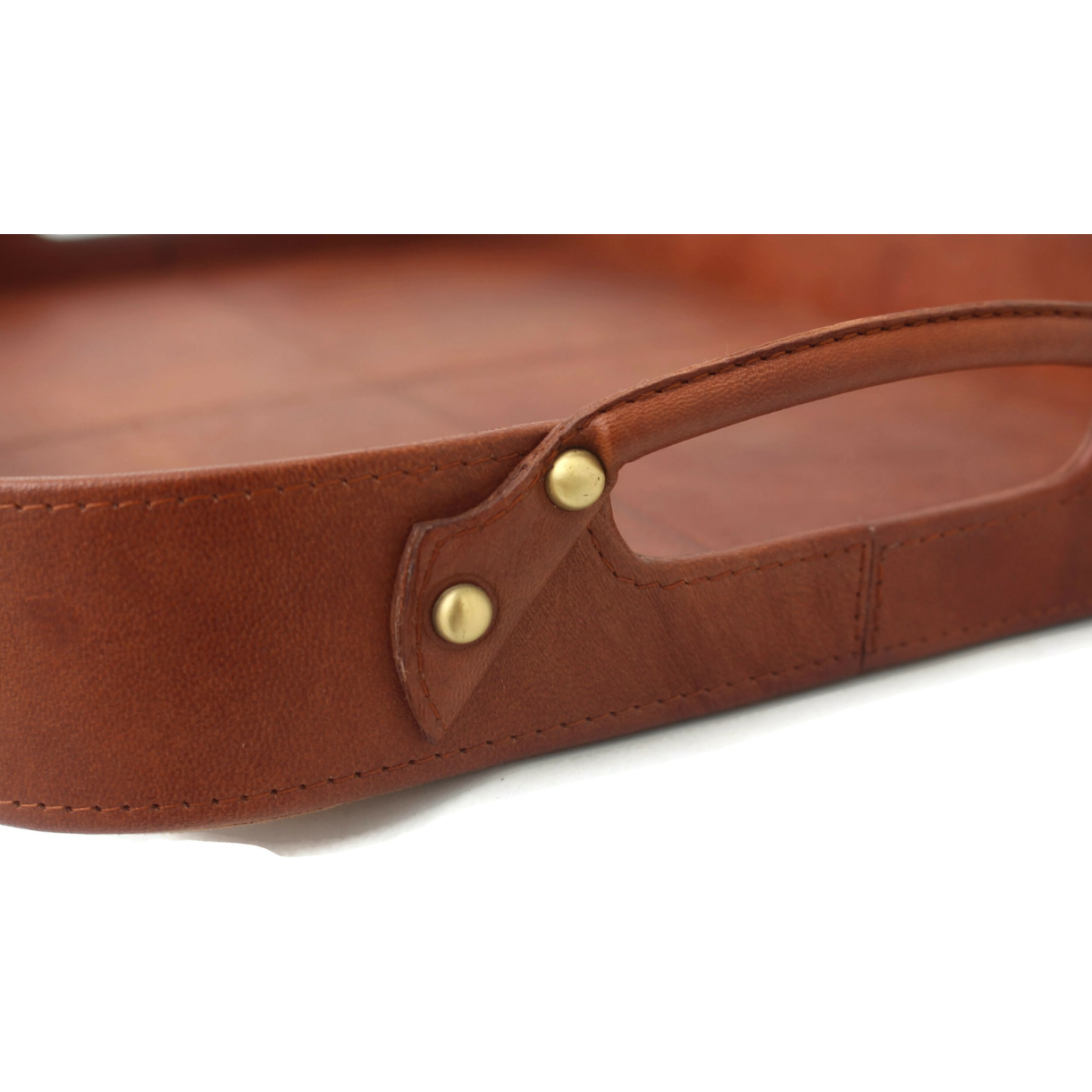 Rectangular Handmade Leather Tray - 16.5