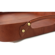 Rectangular Handmade Leather Tray - 16.5" x 11.5"