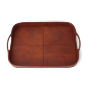 Rectangular Handmade Leather Tray - 16.5" x 11.5"