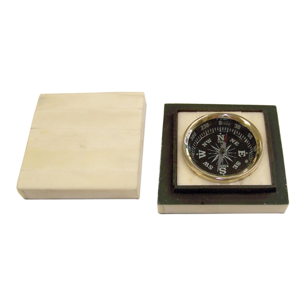 Compass Bone Box with Lid