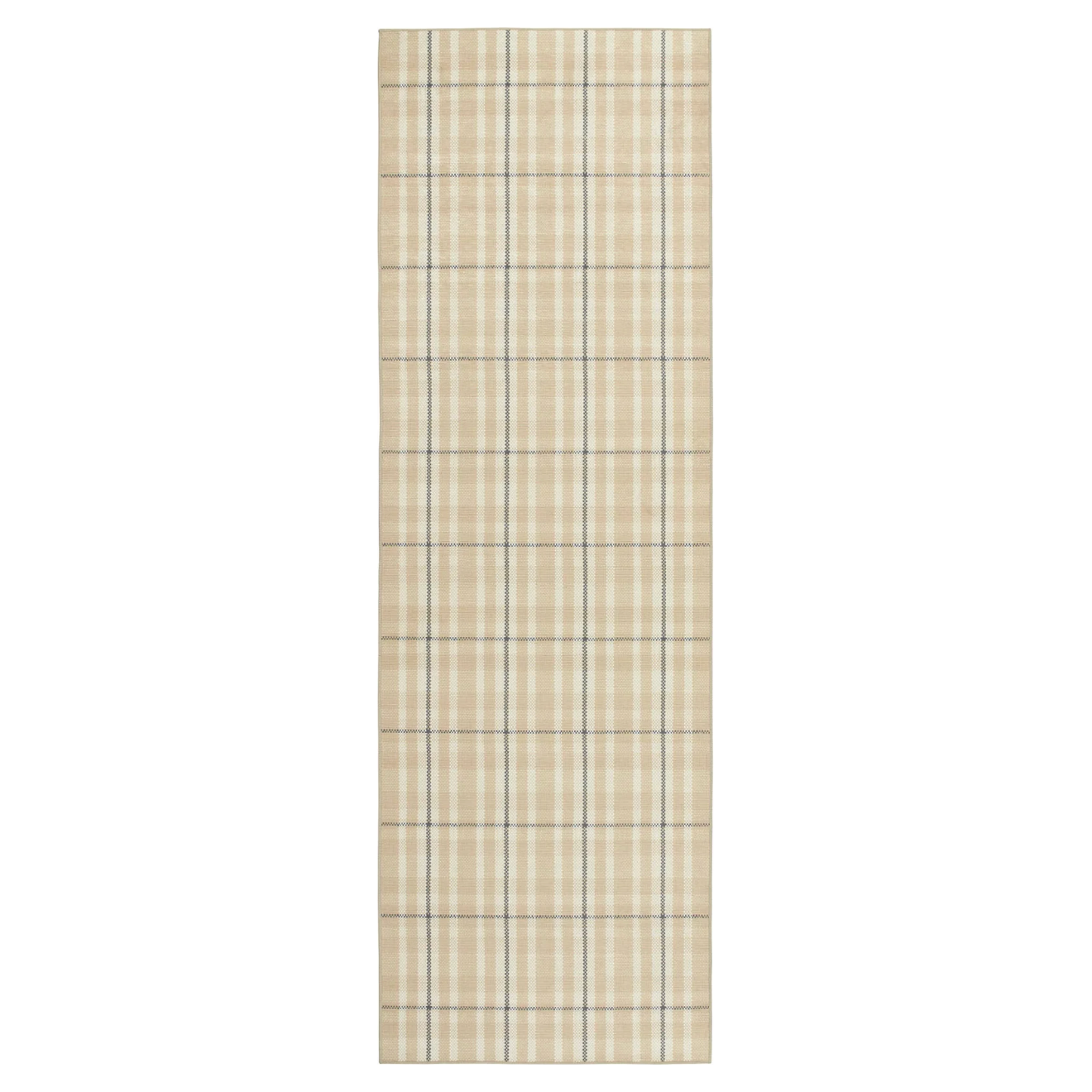 Hallie Plaid Khaki Washable Rug