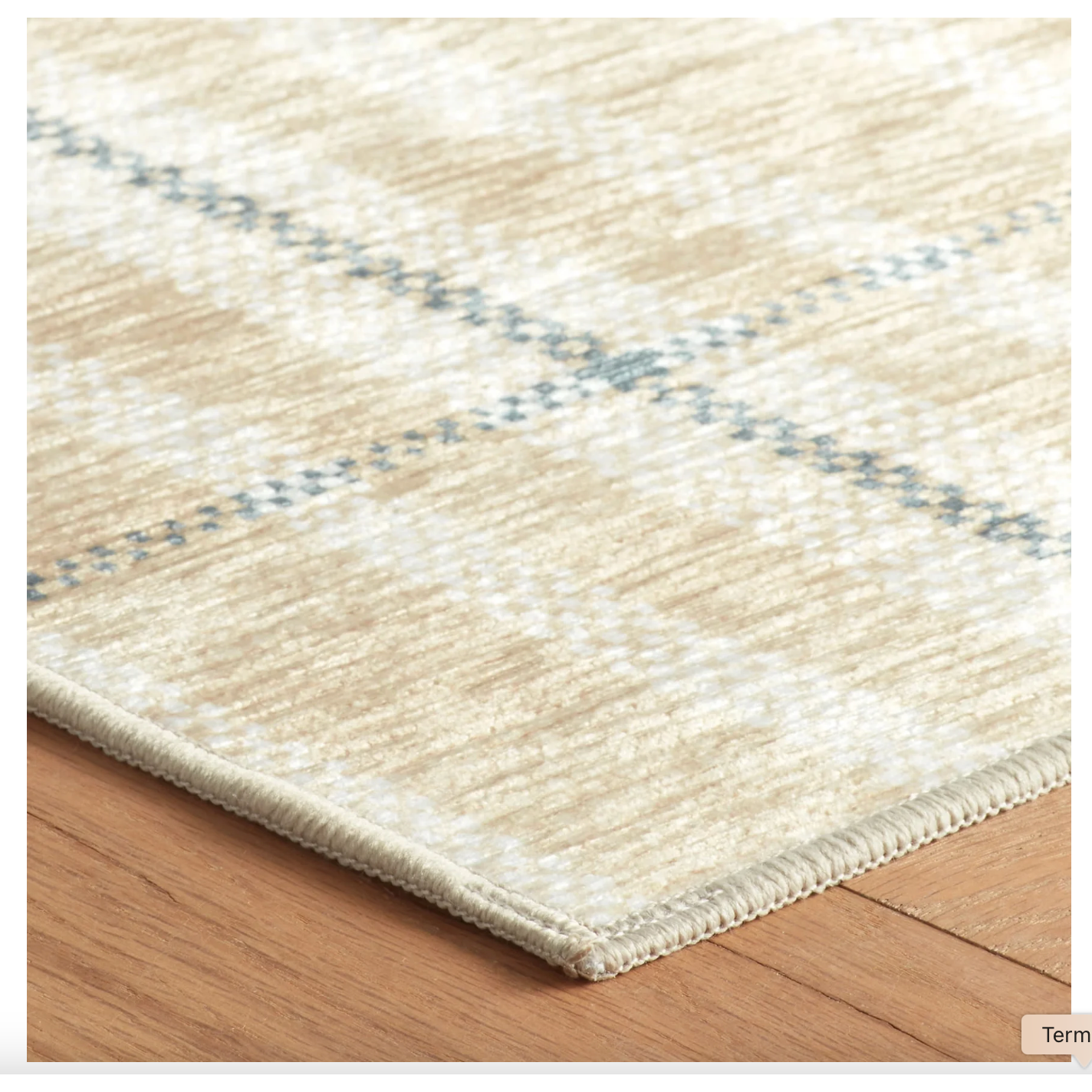 Hallie Plaid Khaki Washable Rug