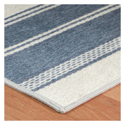 Bowman Stripe Blue Washable Rug