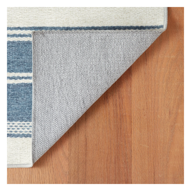 Bowman Stripe Blue Washable Rug