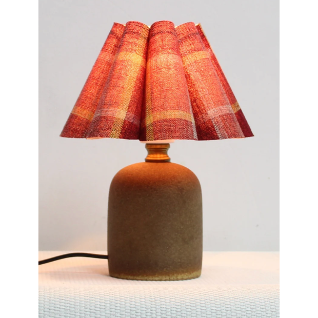 Scalloped Red Plaid Mini Lamp