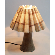 Scalloped Khaki Plaid Mini Lamp