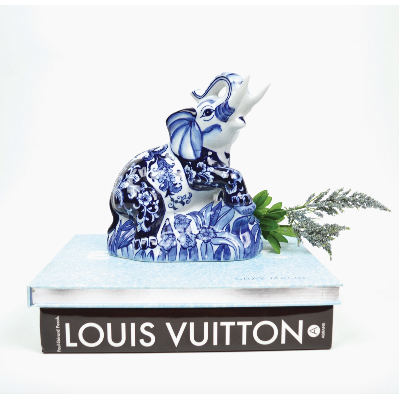 Blue Chinoiserie Decorative Elephant