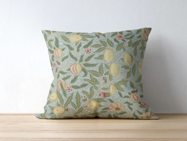 Pomegranate Blue Slate Thyme Outdoor Pillow