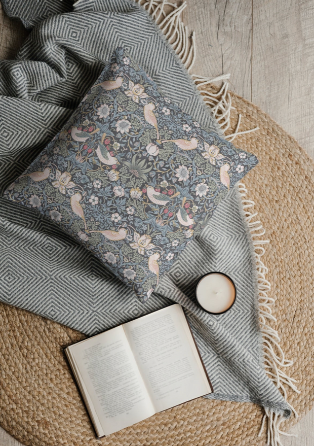 Strawberry Thief Ink Outdoor Pillow