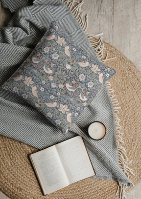 Strawberry Thief Ink Outdoor Pillow