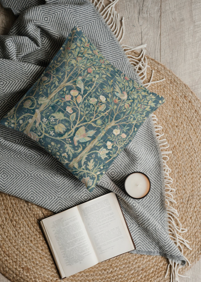 Melsetter Teal Blue Outdoor Pillow