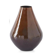 Brown & Burgundy Metal and Enamel Vases