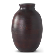 Dark Mango Wood Pot Bellied Vase