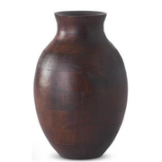 Dark Mango Wood Pot Bellied Vase