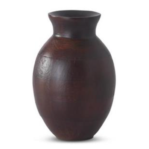 Dark Mango Wood Pot Bellied Vase