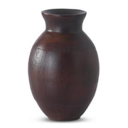 Dark Mango Wood Pot Bellied Vase