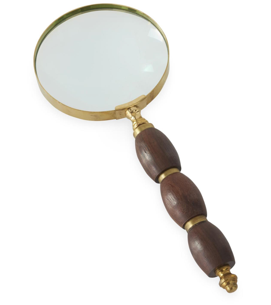 Brass & Dark Wood Magnifying Glass