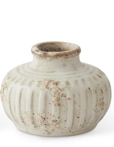 Weathered Cream Bud Vases