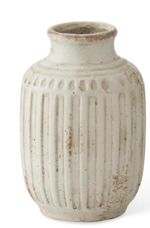 Weathered Cream Bud Vases