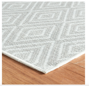 Diamond Machine Washable Rug - Platinum/ White