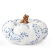 White/ Blue Floral Ceramic Pumpkins