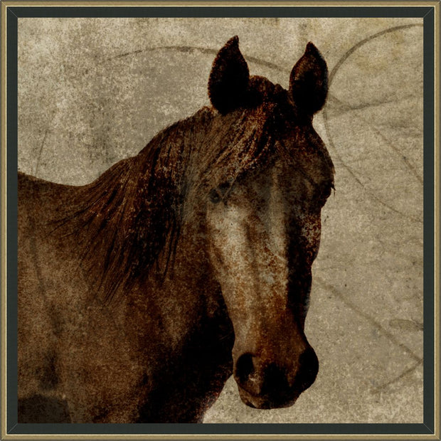Crackled Horse 4 - 15"W x 15"H