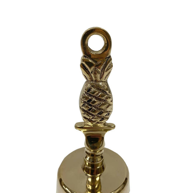 6" Polished Brass Pineapple Hand Bell- Antique Vintage Style