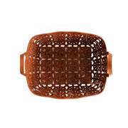 Recycled Leather Weaving Basket - Small