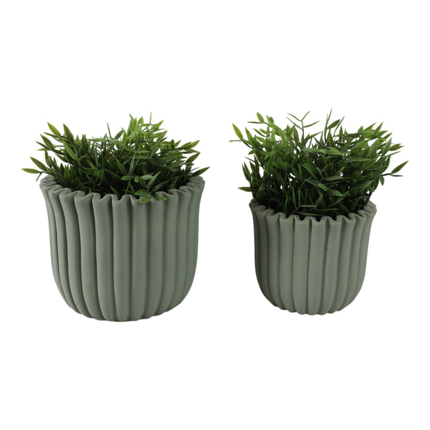 Sage Green Fluted Planter