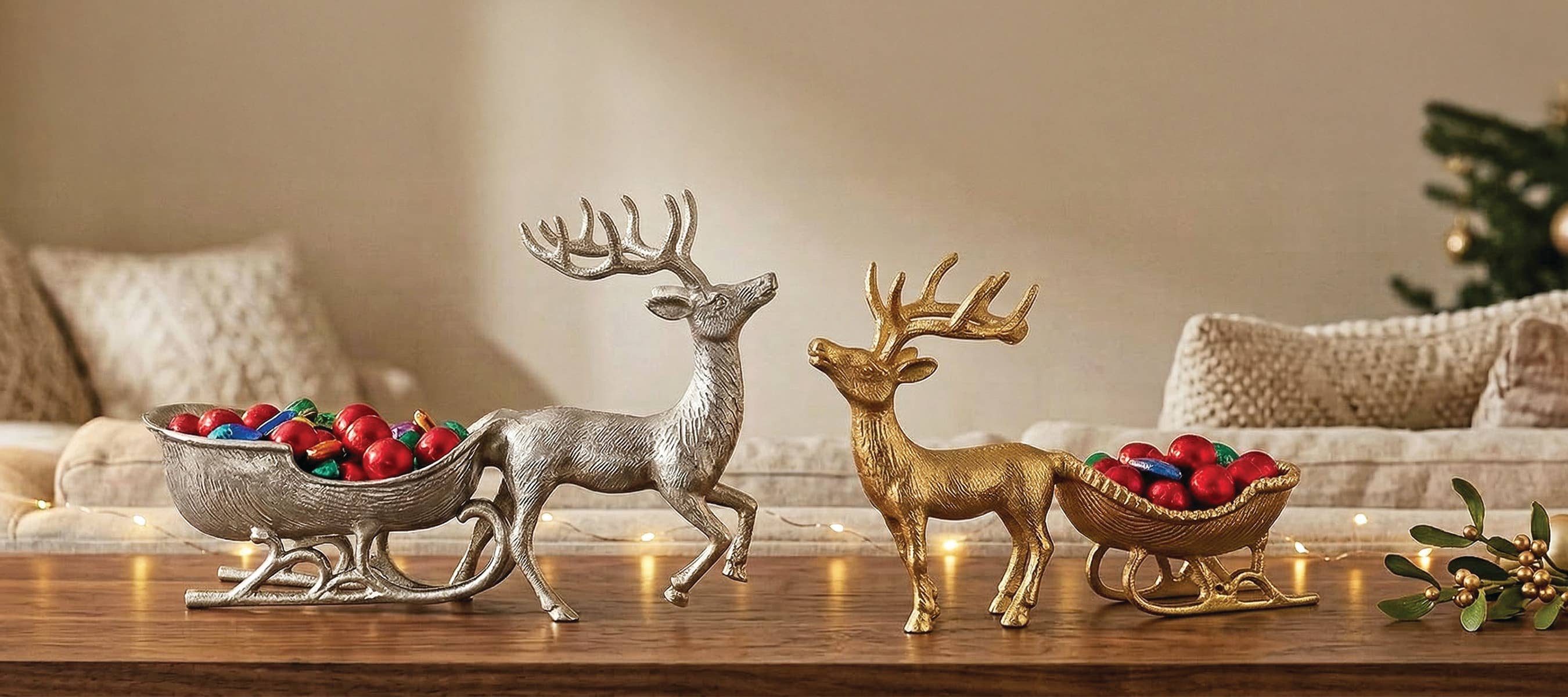 Gold Reindeer Bowl