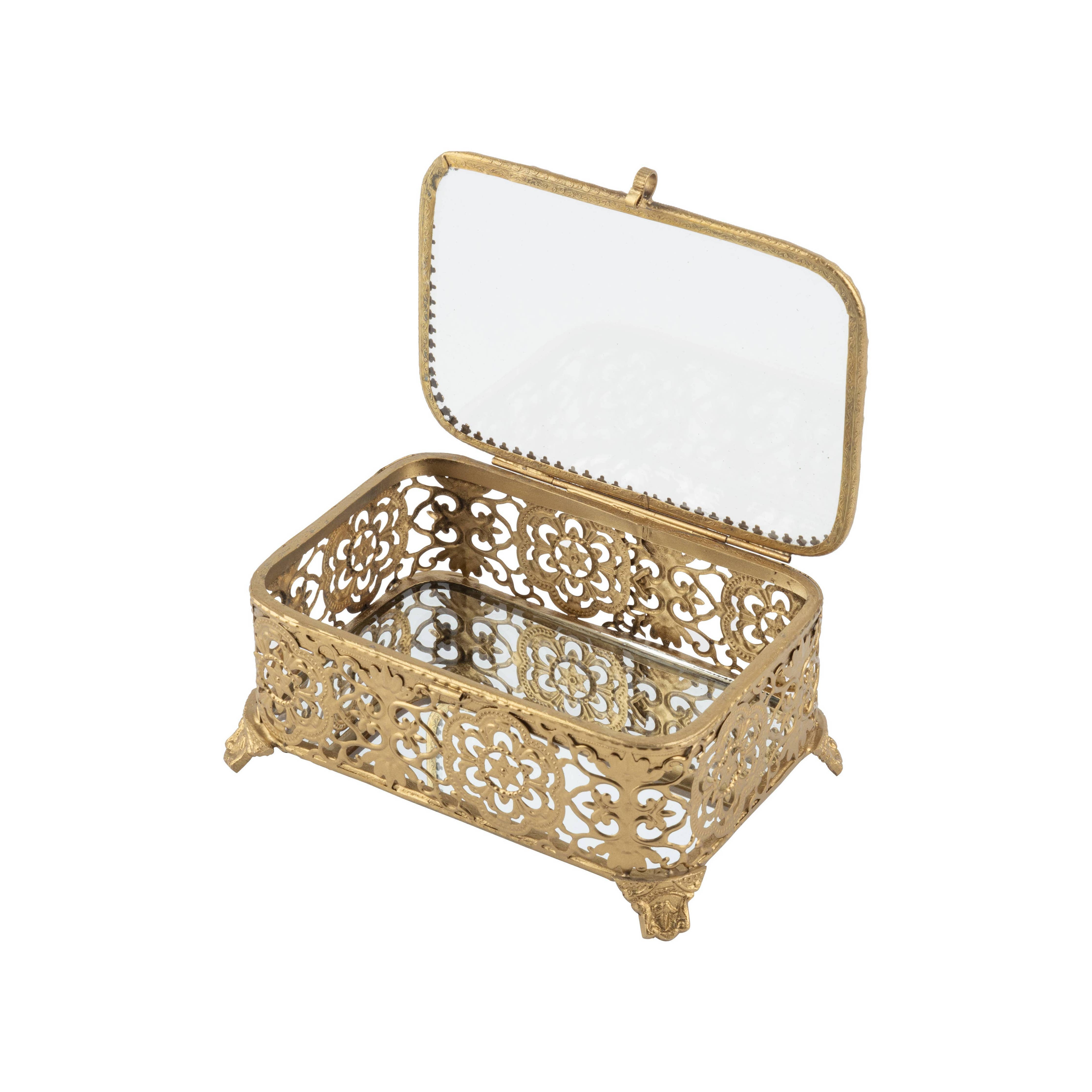 Rectangle Filigree Mirrored  Box
