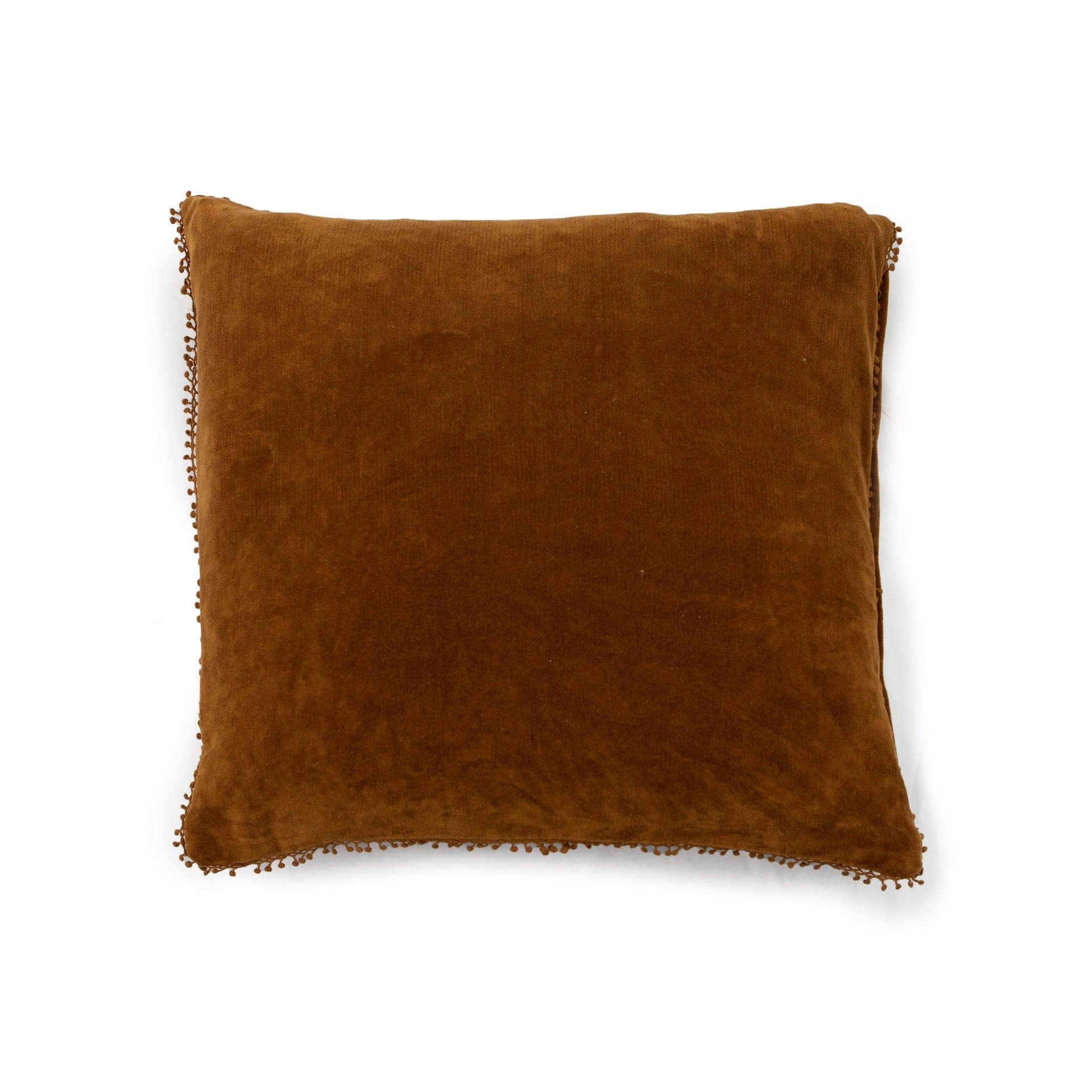 Canyon Velvet Pillow with Poms - 22