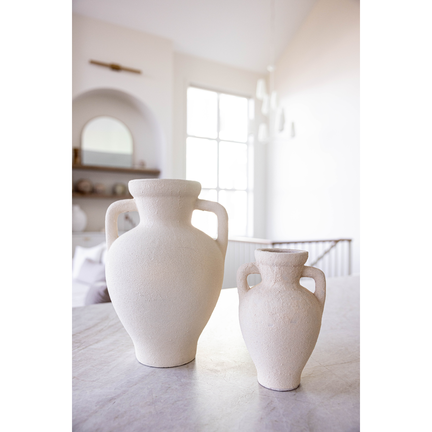 Lisbon Cream Urn Vase With Handles Large