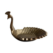 6-3/4" Brass Vintage Peacock Change | Jewelry | Trinket Tray