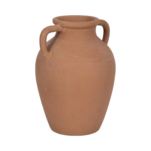 Brown Ceramic With Handles Decorative Vase