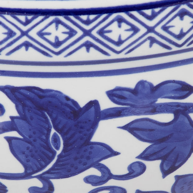 Blue Stoneware Chinoiserie Planter