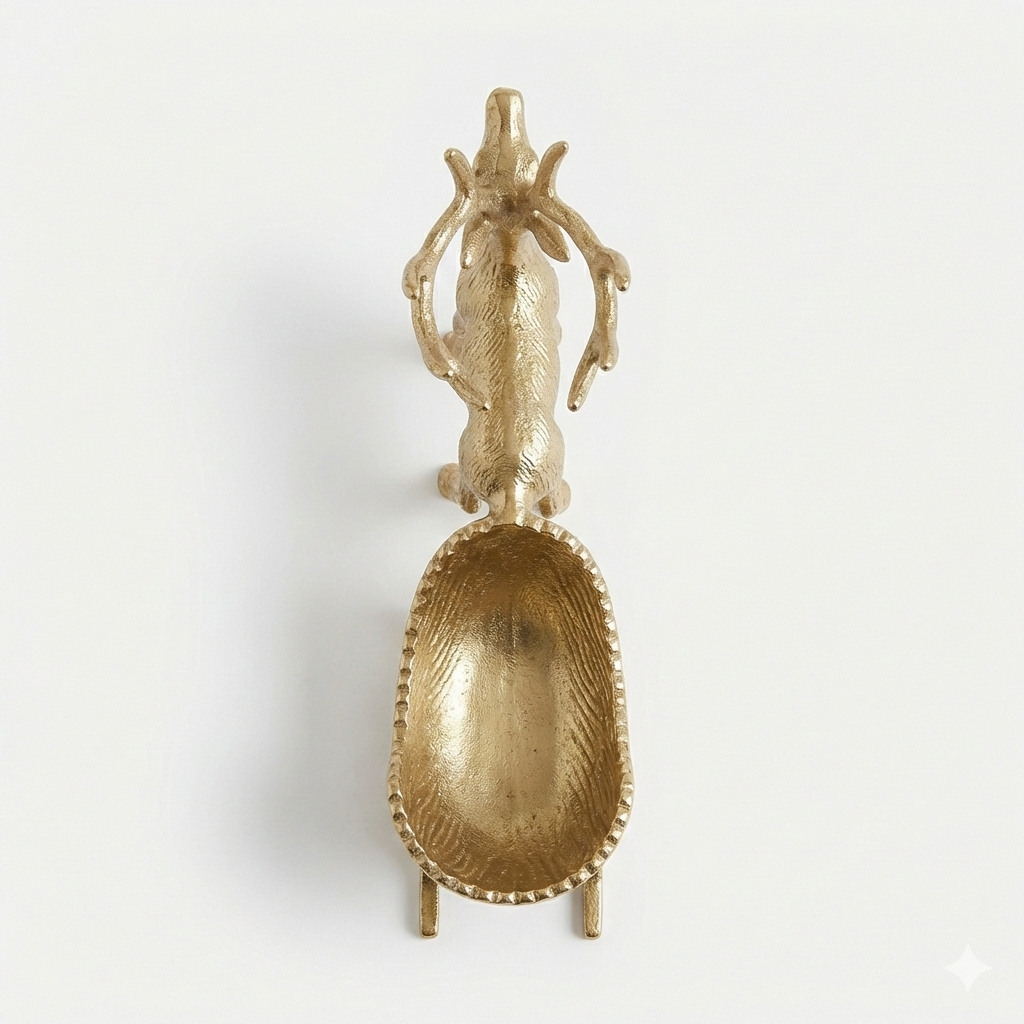 Gold Reindeer Bowl