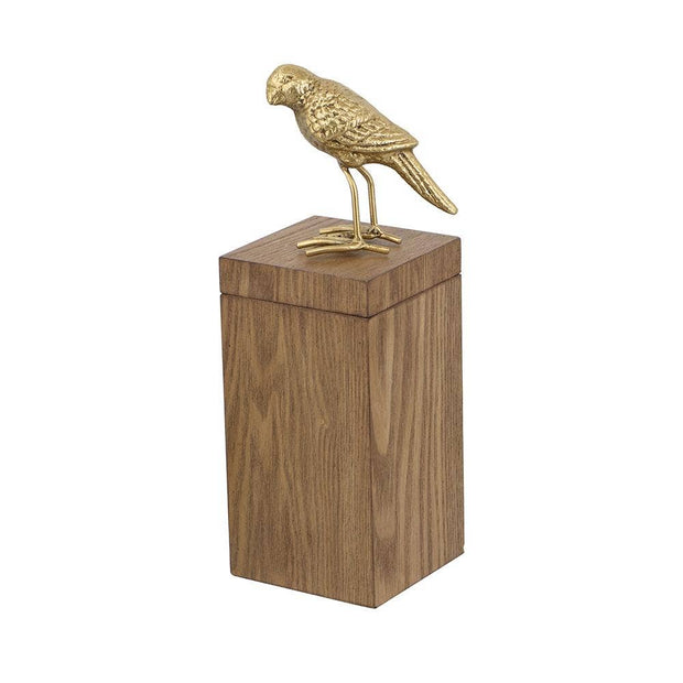 Wood Bird Decor Storage Box