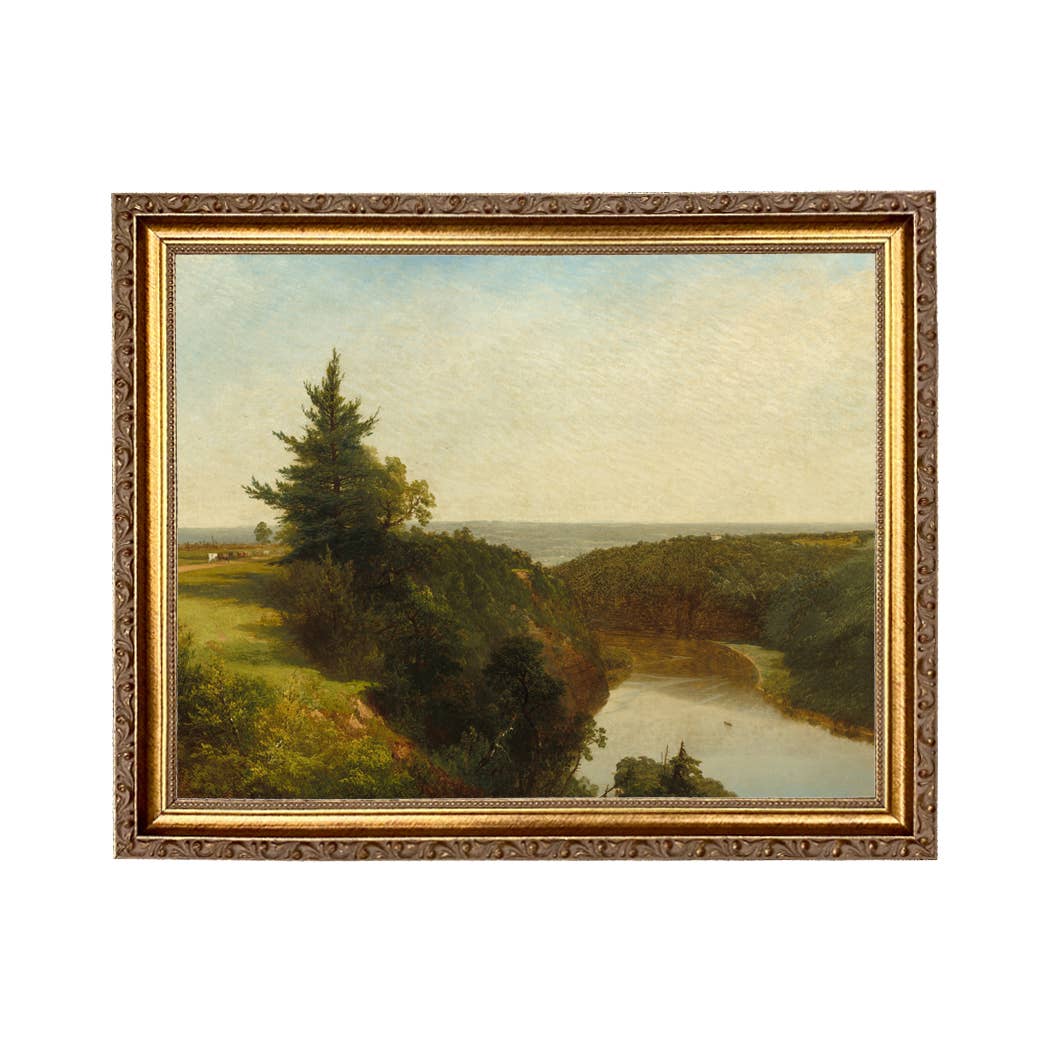 River View Scenic Landscape  Painting Print on Canvas