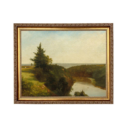 River View Scenic Landscape  Painting Print on Canvas