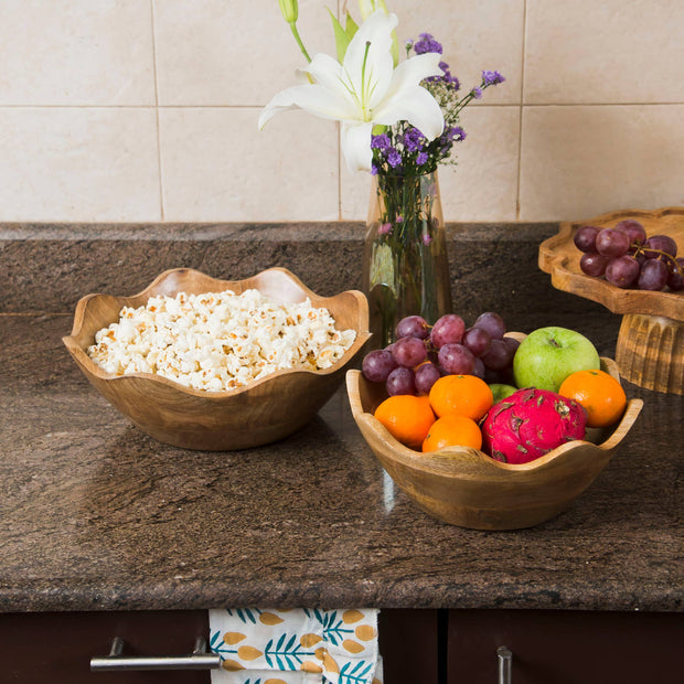 Scalloped Wooden Bowls
