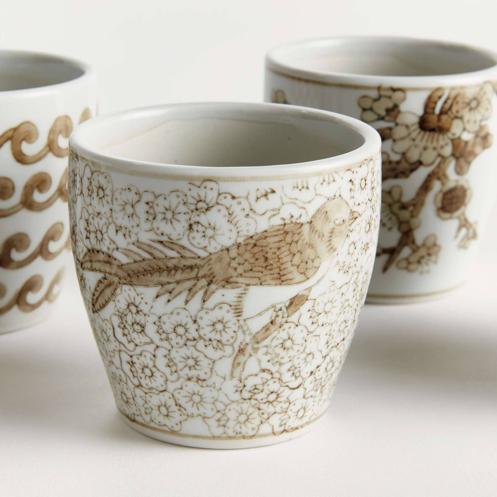 Province Mini Flower Pot,  Brown & White Ceramic