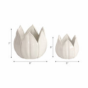 White Ceramic Tulip Petal Planters