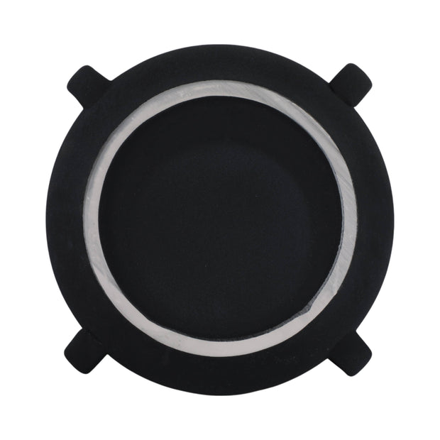 Black Textured Bowl with Handles