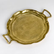 Gilded Round Tray w/Handles
