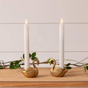 Set of Swan Tapered Candle Holders