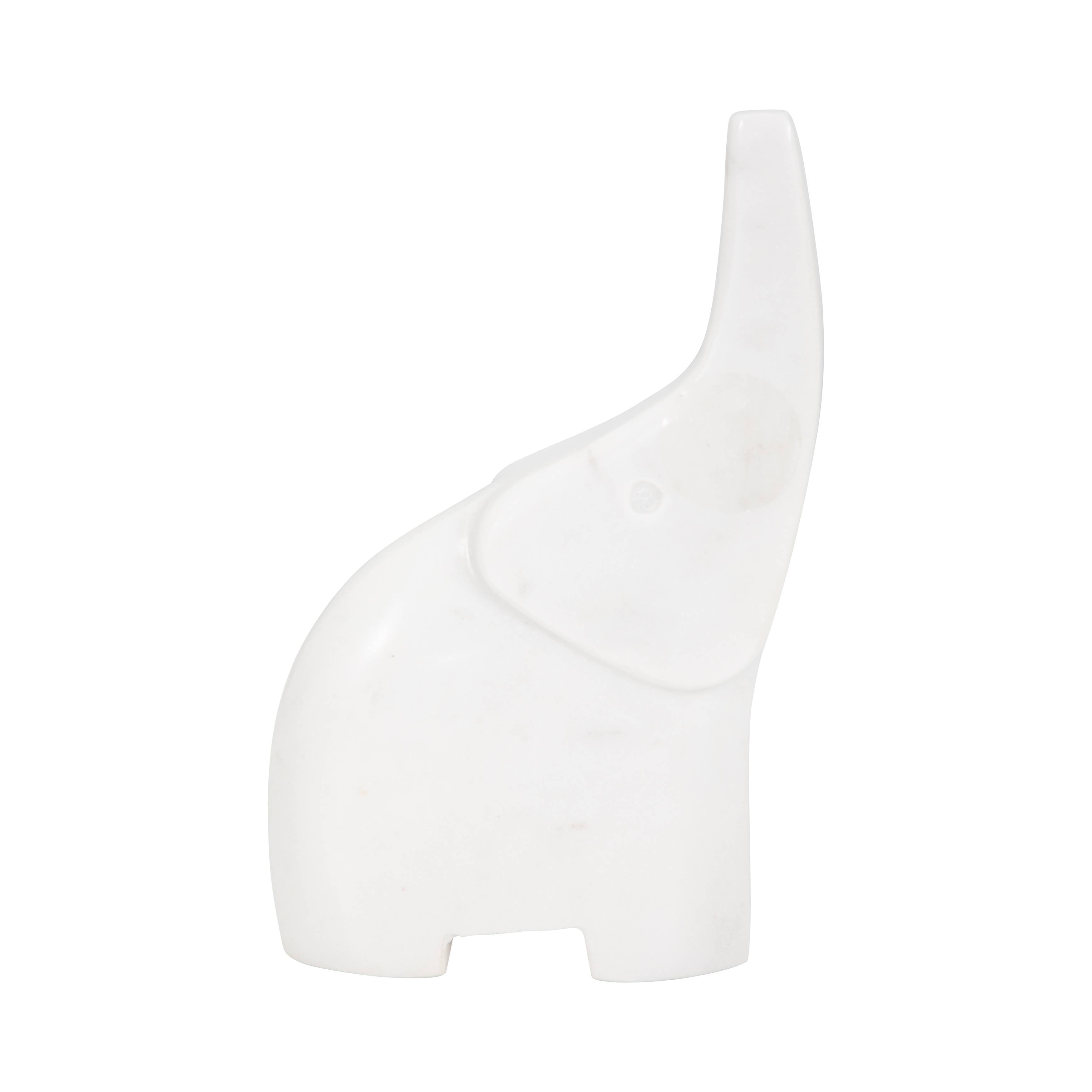 White Marble Elephant Figurine